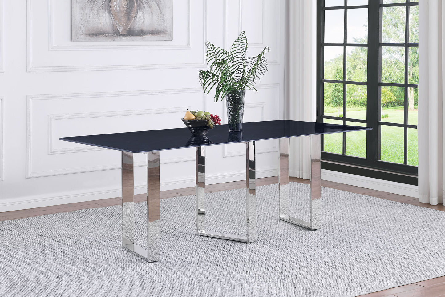 zyla 79-inch rectangular sintered stone dining table greygrey marble