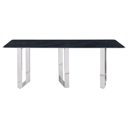 Zyla 79-inch Rectangular Sintered Stone Dining Table GreyGrey Marble