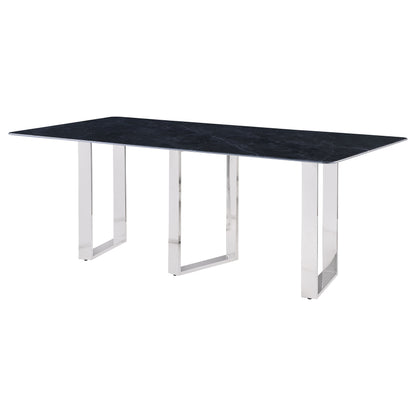 Zyla 79-inch Rectangular Sintered Stone Dining Table GreyGrey Marble