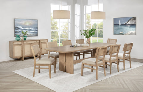 Jessie 9-piece Rectangular Wood Dining Table Set Beige OakBeige Oak