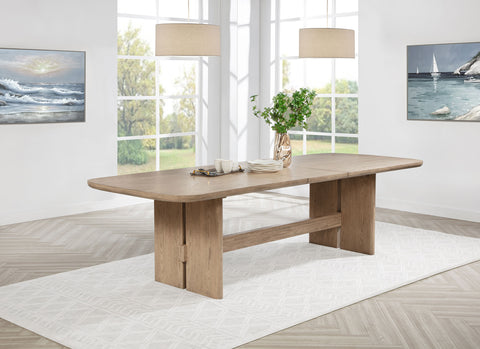 Jessie 110-inch Rectangular Wood Dining Table Beige OakBeige Oak