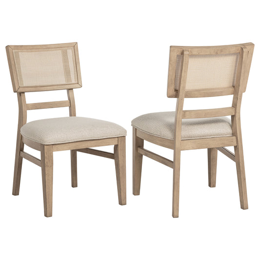 Jessie Radio Weave Cane Dining Side Chair Beige OakBeige Oak