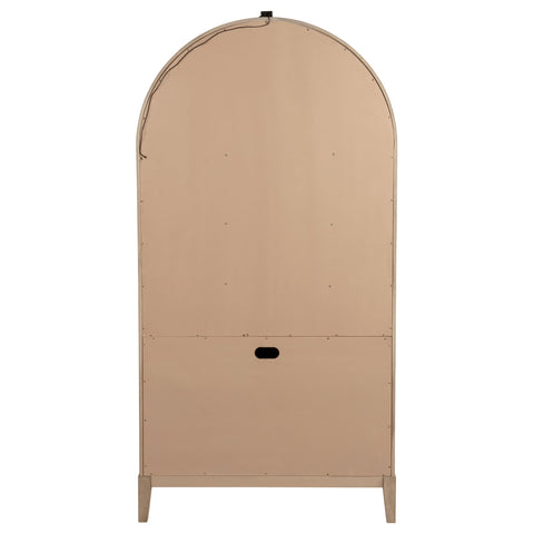 Jessie 4-Door Cane Dining Vitrine Display Cabinet Beige OakBeige Oak