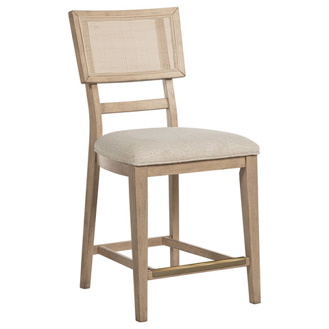 Jessie Radio Weave Cane Counter Dining Side Chair Beige OakBeige Oak