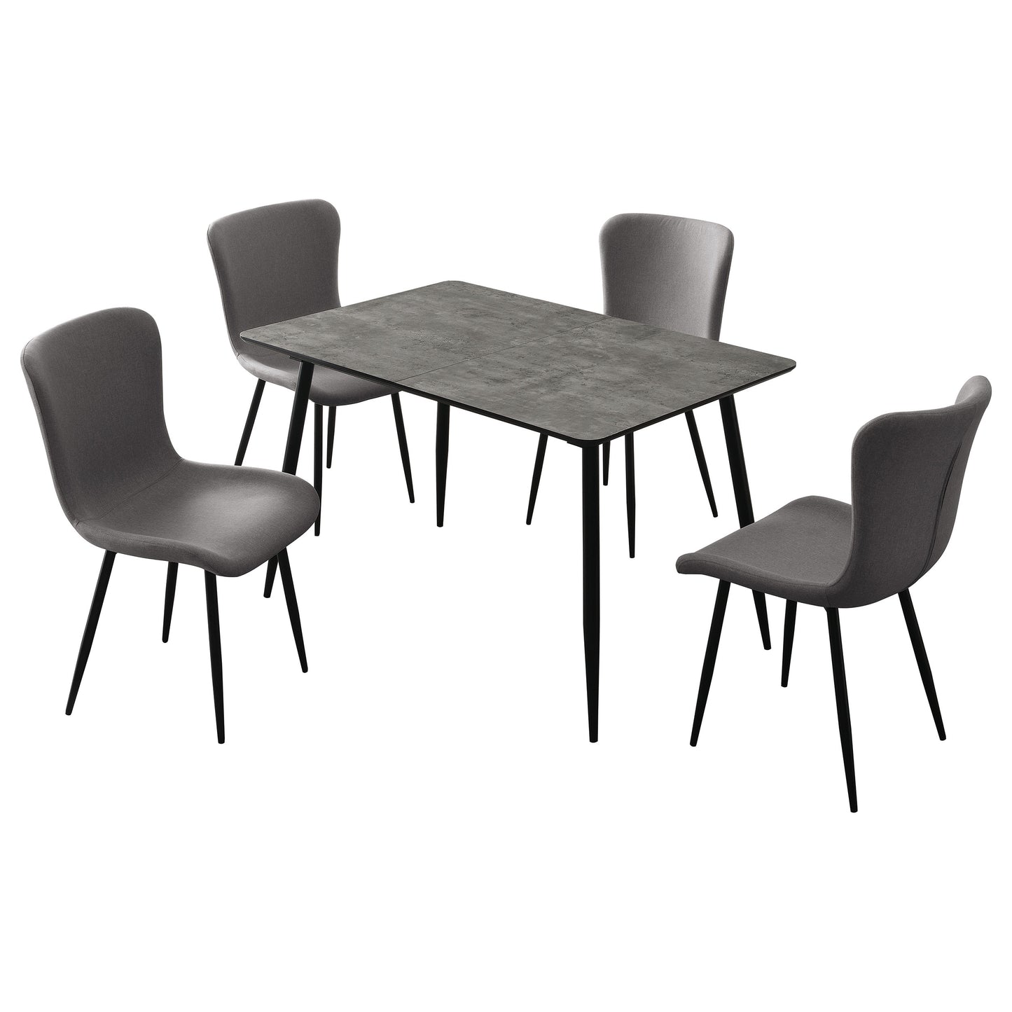 merrick 5-piece dining set with extension table grey