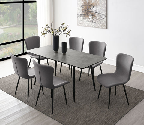 Merrick 7-piece Dining Set with Extension Table Grey