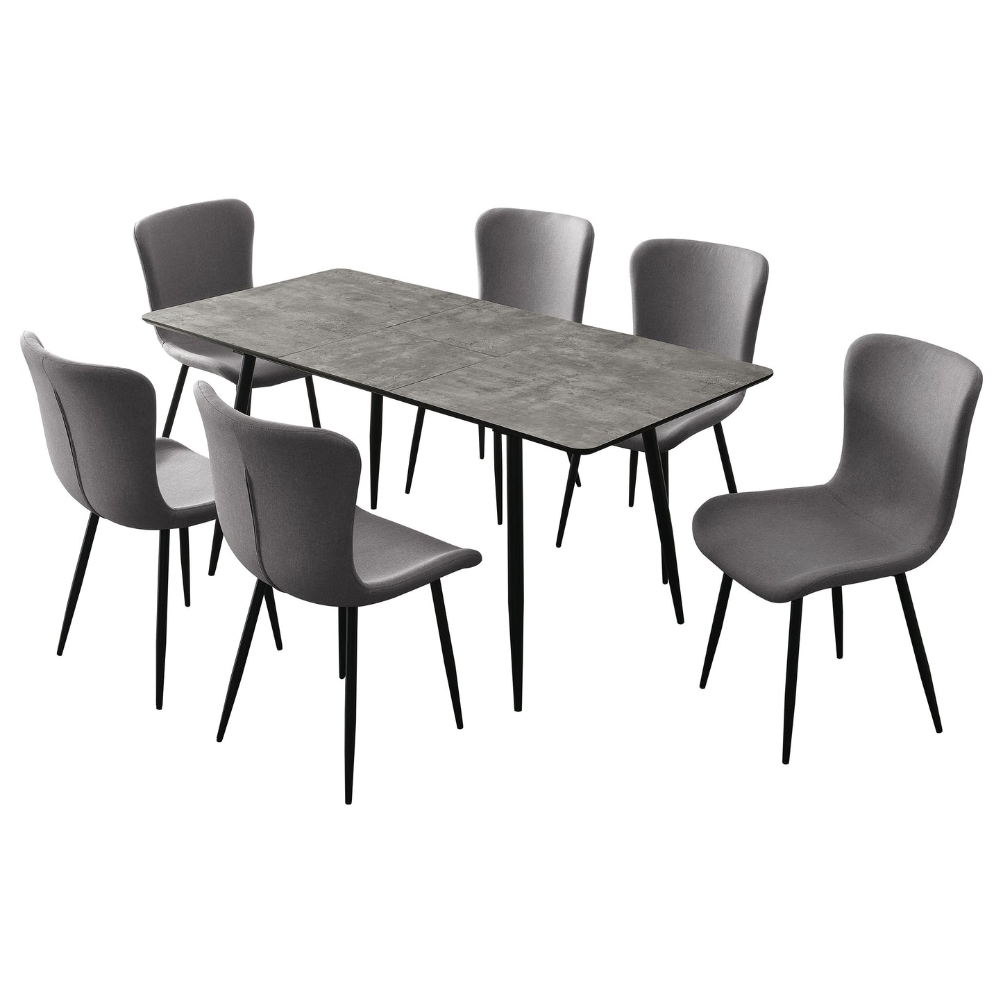 merrick 7-piece dining set with extension table grey