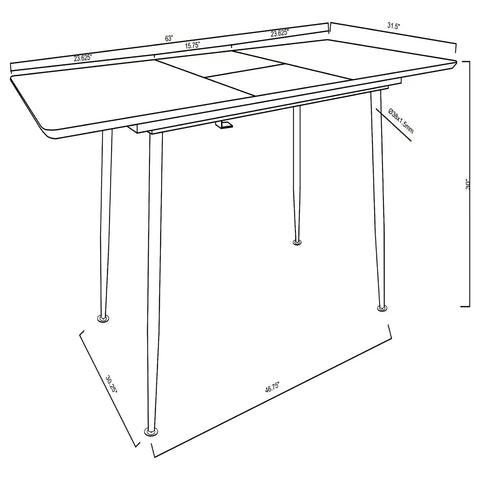 Merrick 63-inch Butterfly Leaf Extension Dining Table Grey