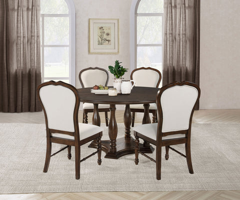 Cabianca 5-piece 60-inch Round Dining Table Set Rich BrownRich Brown