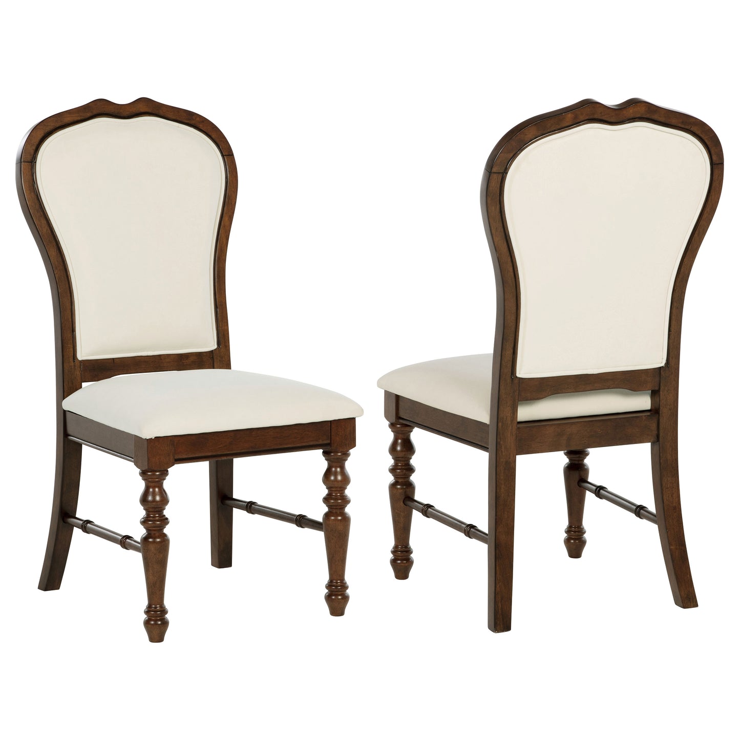 cabianca upholstered dining side chair rich brown (set of 2)ivory / rich brown