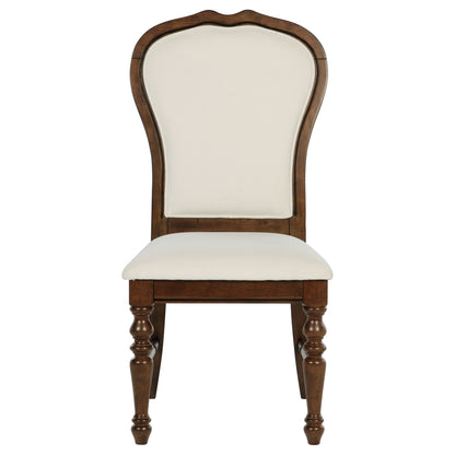 Cabianca Upholstered Dining Side Chair Rich Brown (Set of 2)Ivory / Rich Brown