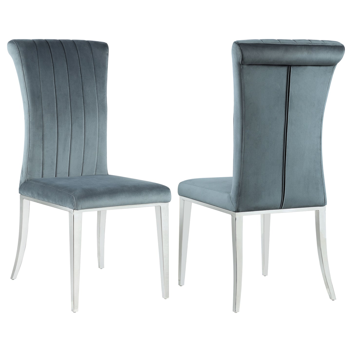 broderick upholstered dining side chair steel grey (set of 2)steel grey