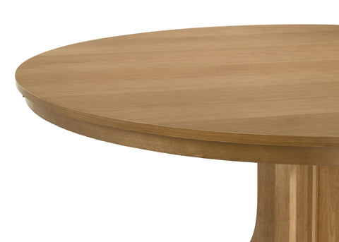 Delphinium 7-piece Round Dining Table Set Natural Light Brown