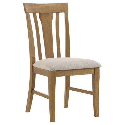 Delphinium 7-piece Round Dining Table Set Natural Light Brown