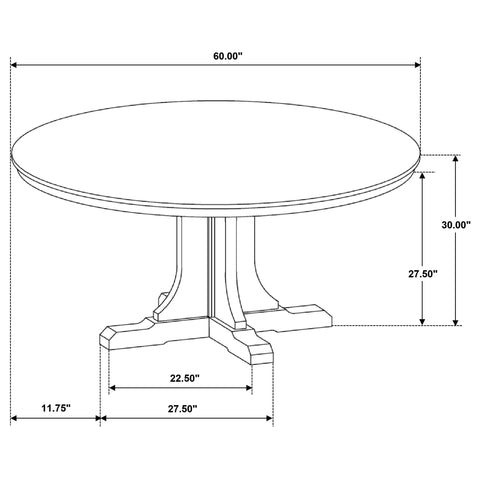 Delphinium 7-piece Round Dining Table Set Natural Light Brown
