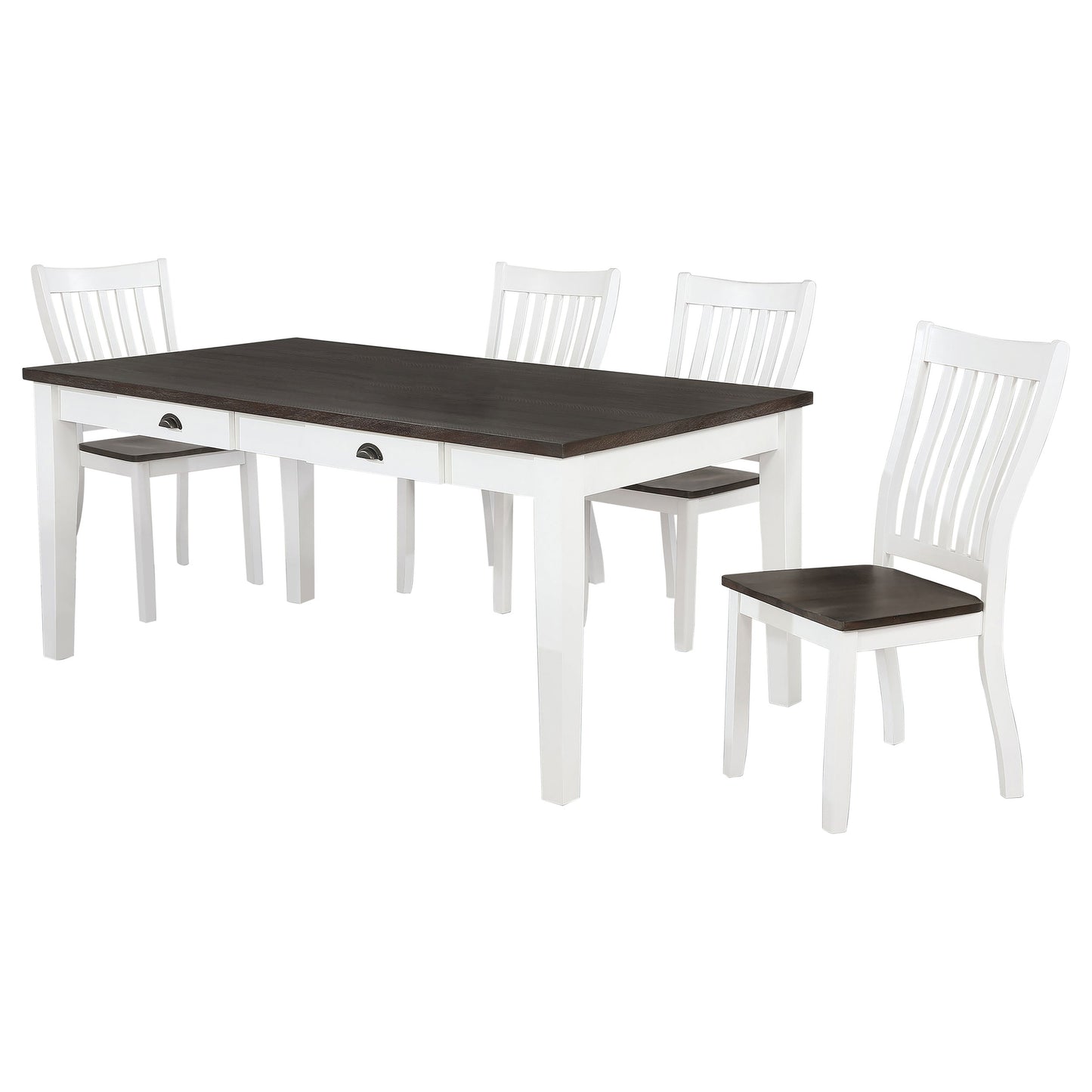 cisco 5-piece rectangular dining set espresso and whitedistressed white