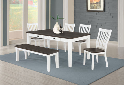 Cisco 6-piece Rectangular Dining Set Espresso and WhiteDistressed White