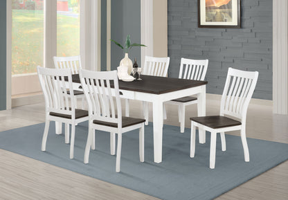Vulcan 7-piece Rectangular Dining Set Espresso and White