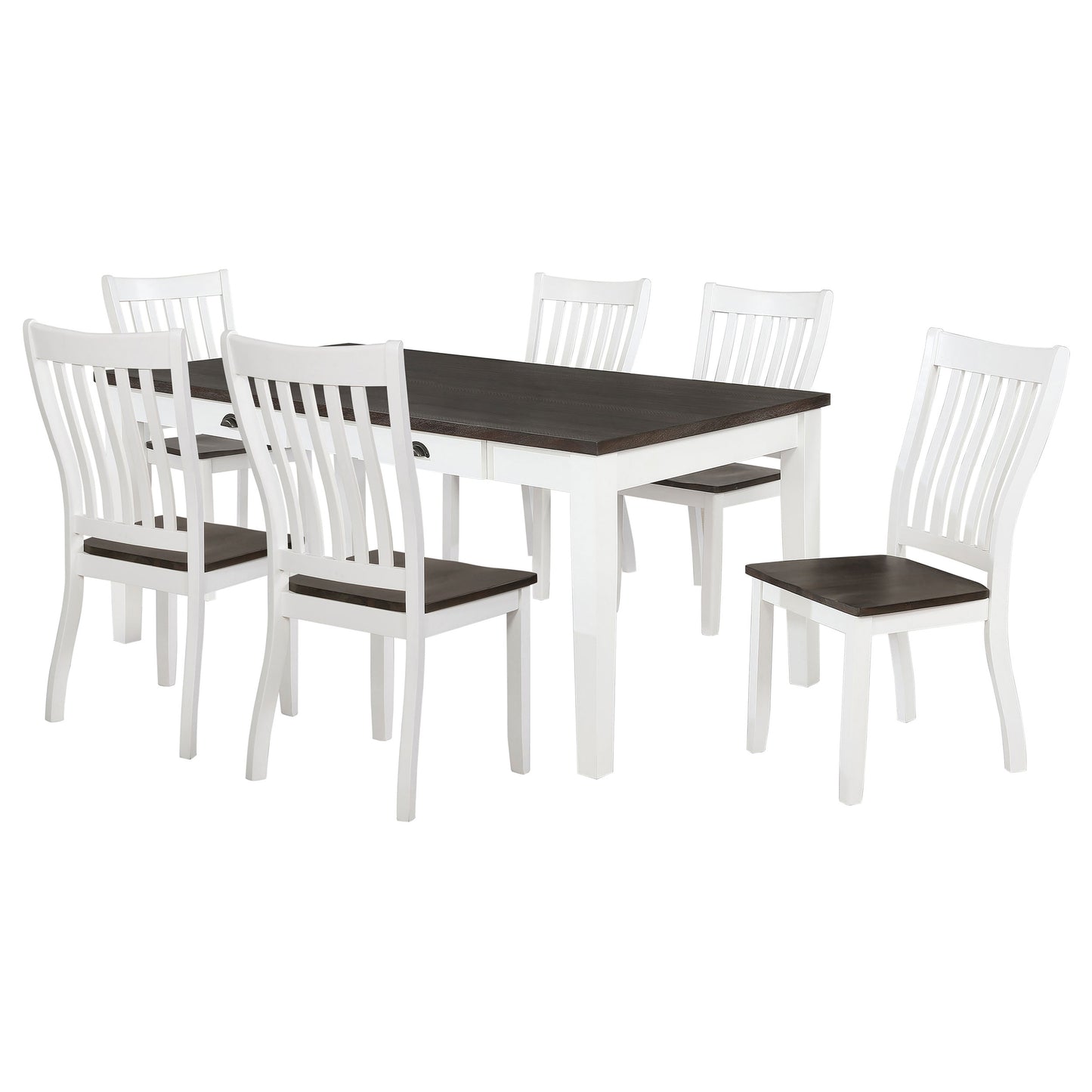 vulcan 7-piece rectangular dining set espresso and white