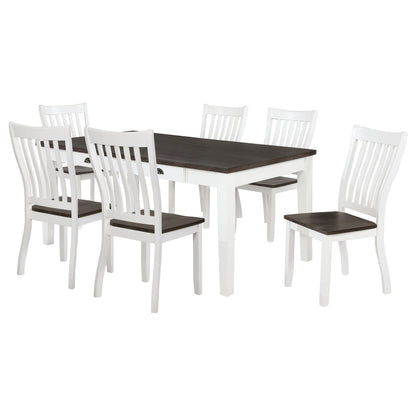 Vulcan 7-piece Rectangular Dining Set Espresso and White