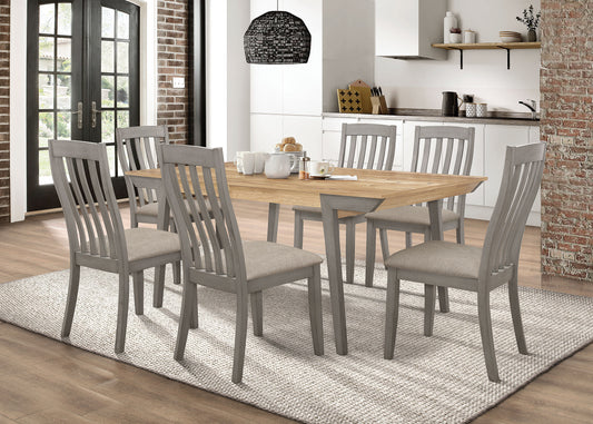 Mckay 7-piece Rectangular Dining Table Set Coastal GreyCoastal Grey