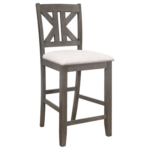 Serreta Wood Counter Chair with Cushion Barn Grey (Set of 2)Barn Grey
