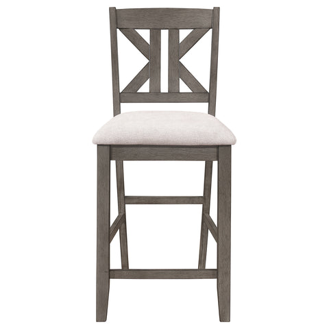 Serreta Wood Counter Chair with Cushion Barn Grey (Set of 2)Barn Grey