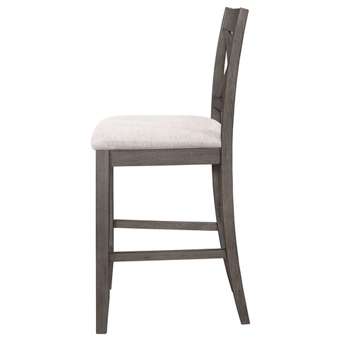 Serreta Wood Counter Chair with Cushion Barn Grey (Set of 2)Barn Grey
