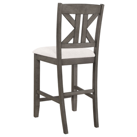 Serreta Wood Counter Chair with Cushion Barn Grey (Set of 2)Barn Grey