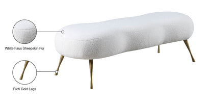 Terra White Faux Sheepskin Fur Bench Fur