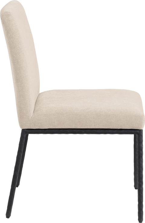 Florence Beige Chenille Fabric Upholstered Dining Side Chair , 2-Piece (Style 1)