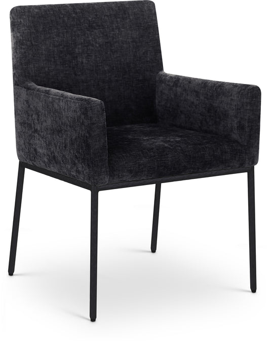 Shiloh Black Chenille Fabric Dining Chair