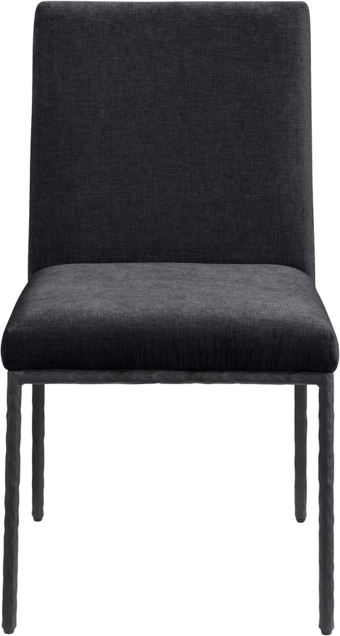 Florence Black Chenille Fabric Upholstered Dining Side Chair , 2-Piece (Style 1)