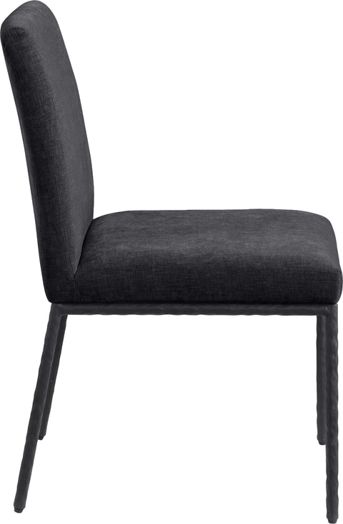 Florence Black Chenille Fabric Upholstered Dining Side Chair , 2-Piece (Style 1)