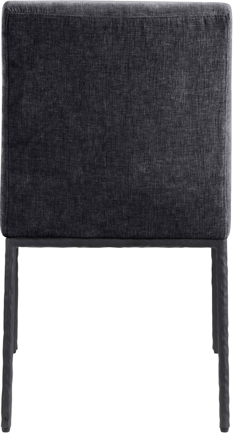 Florence Black Chenille Fabric Upholstered Dining Side Chair , 2-Piece (Style 1)