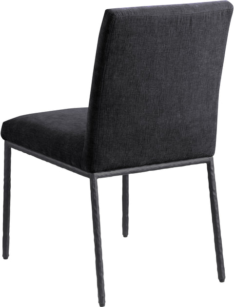 Florence Black Chenille Fabric Upholstered Dining Side Chair , 2-Piece (Style 1)