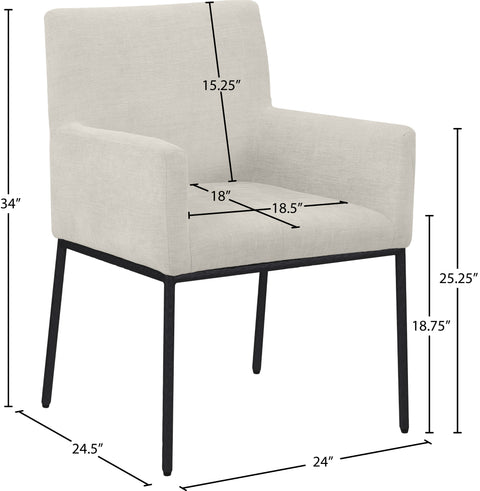 Shiloh Cream Chenille Fabric Dining Chair