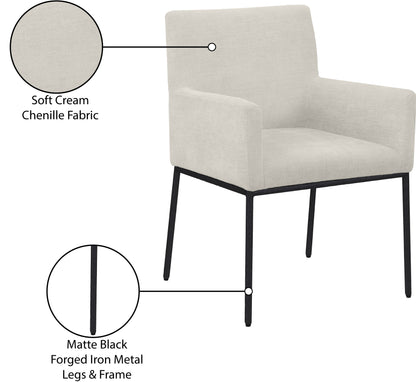 Shiloh Cream Chenille Fabric Dining Chair