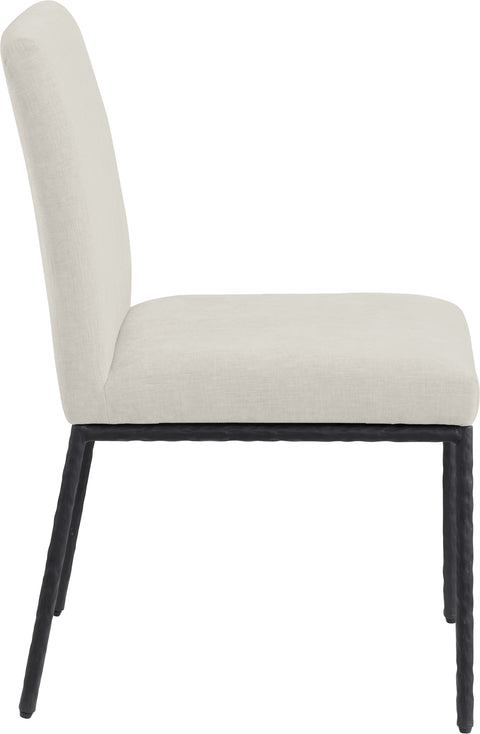 Florence Cream Chenille Fabric Upholstered Dining Side Chair , 2-Piece (Style 1)