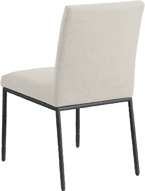 Florence Cream Chenille Fabric Upholstered Dining Side Chair , 2-Piece (Style 1)