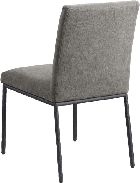 Florence Grey Chenille Fabric Upholstered Dining Side Chair , 2-Piece (Style 1)