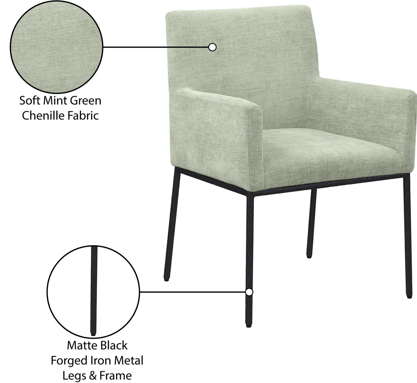 shiloh mint chenille fabric dining chair