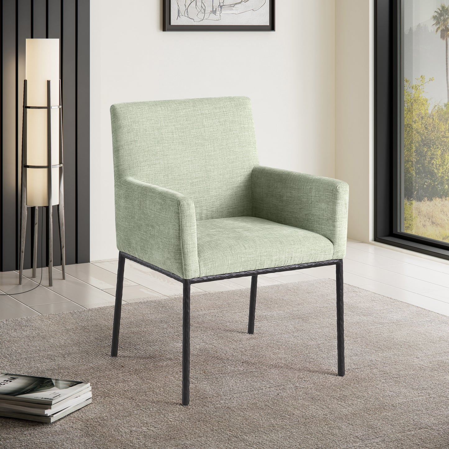 shiloh mint chenille fabric dining chair