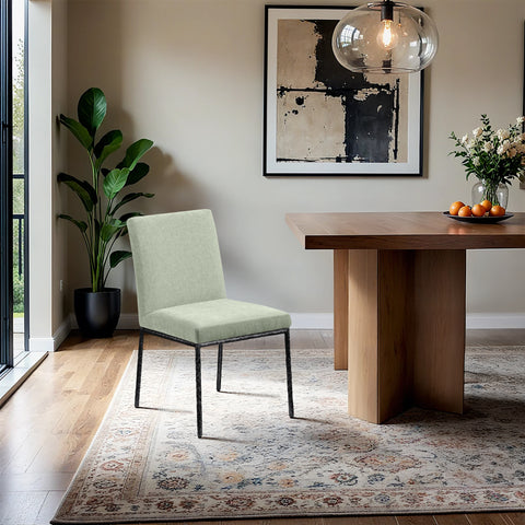 Florence Mint Chenille Fabric Upholstered Dining Side Chair, 2-Piece