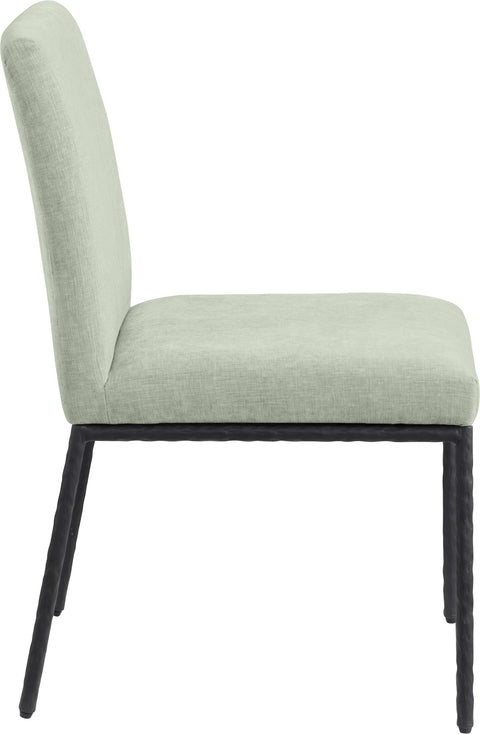 Florence Mint Chenille Fabric Upholstered Dining Side Chair, 2-Piece