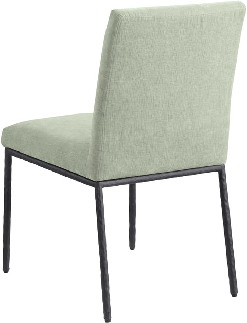 Florence Mint Chenille Fabric Upholstered Dining Side Chair, 2-Piece