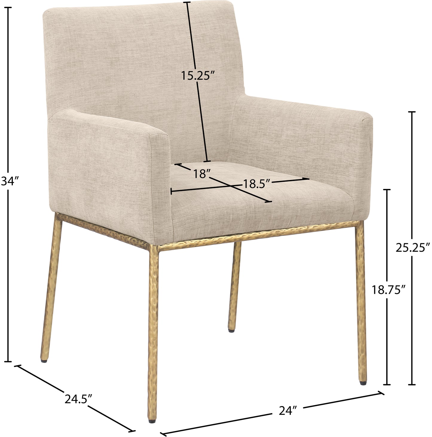 shiloh beige chenille fabric dining chair