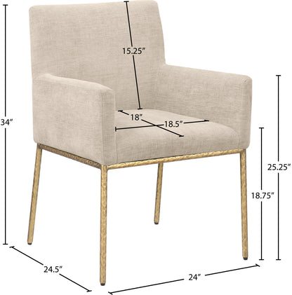 Shiloh Beige Chenille Fabric Dining Chair