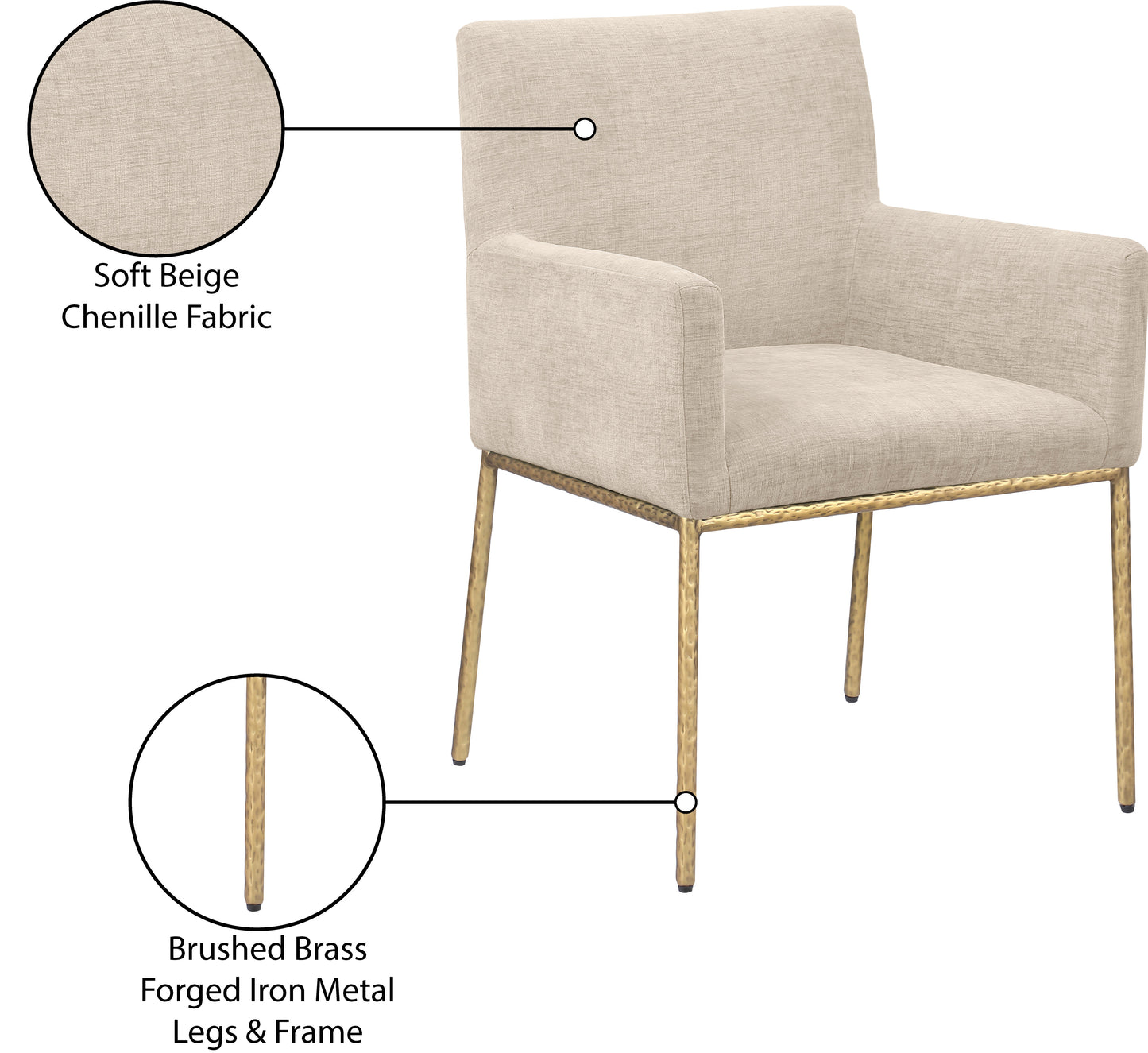 shiloh beige chenille fabric dining chair