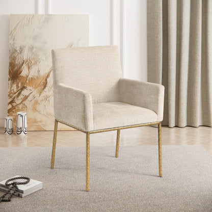 Shiloh Beige Chenille Fabric Dining Chair